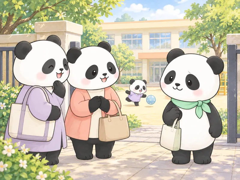 話の輪から少し離れて立つ人