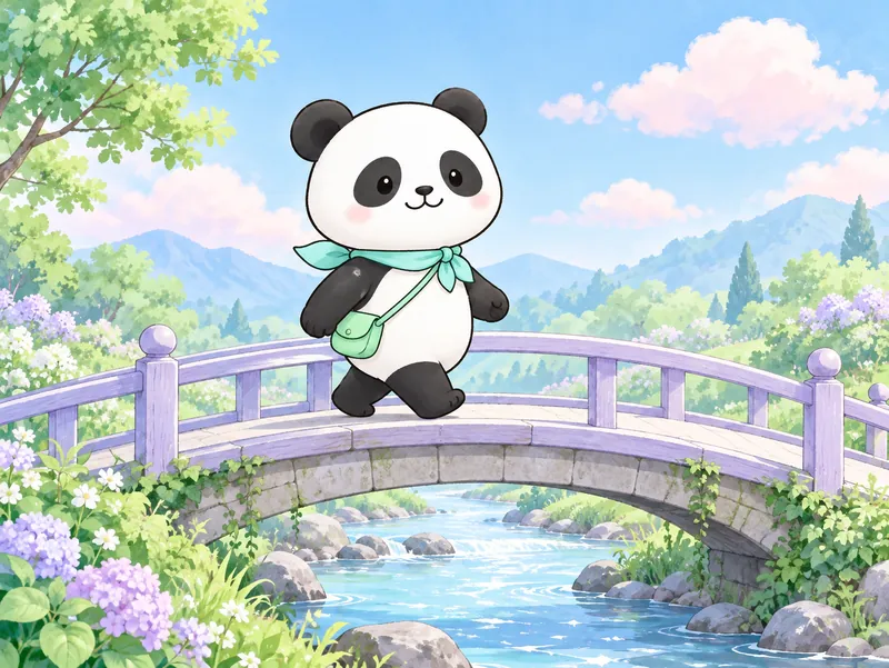 少し軽い気持ちで歩き出すパンダ